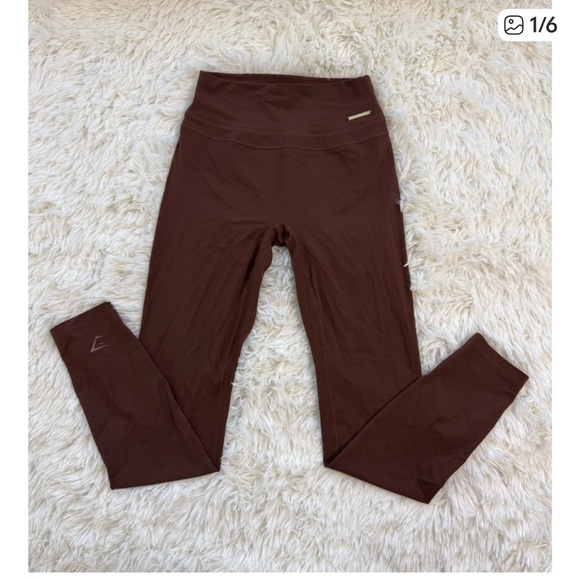 Gymshark Chocolate High-Rise Leggings - Picture 7 of 7